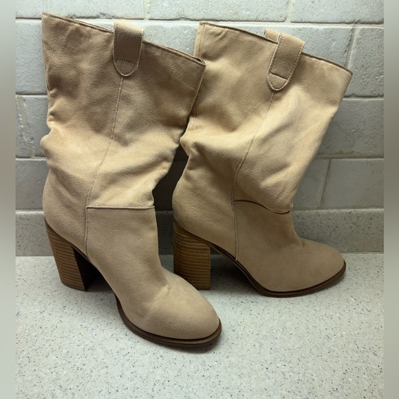 Oasis Society Tan Faux Suede Mid High Boots - Picture 10 of 10